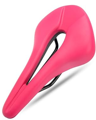 Fahrrad Sattel Fahrrad Sattel hohl MTB Fahrradkissen EIN Stück Pu Leder weicher bequemer Sitz for Männer Frauen Road Mountain Radfahren Sättel Fahrradsattel Herren (Color : Pink)