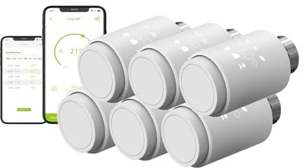 Qiumi Actuador de radiador inteligente WiFi WiFi programable directo termostático válvula de radiador compatible con Alexa Googlehome no requiere puerta de enlace