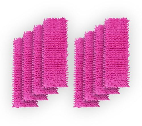 Ersatzbezug Hellblau für Bodenwischer ( 8er Pack ) - 40cm - Chenille Wischbezug, für alle gängigen Klapphalter - Bezug für alle Bodenarten