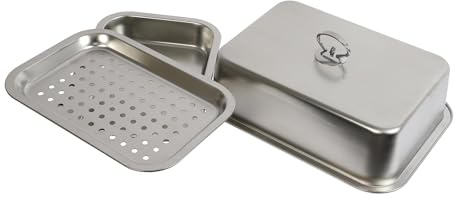 LE MARQUIER Dampfgarer-Set: Platte + durchbrochenes Gestell + Glocke in rechteckiger Form