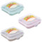 QILZO® Porta Sandwich, Porta Almuerzo, Fiambrera para merienda, Take Away, Almacenamiento de Alimentos Reutilizable Libre de BPA, Medidas 14,8 x 14,8 x 4,25cm. Envío de 1 unidad de Porta Sandwich
