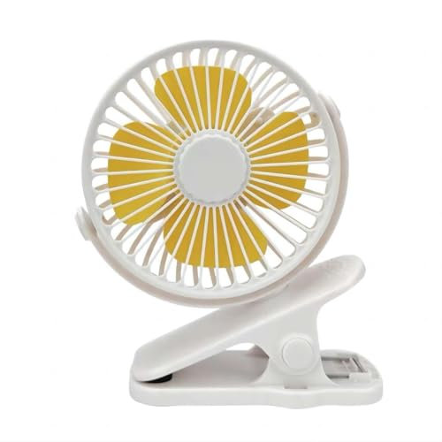 ANYPOWK Mini Clip-on Fan, 4 Inches - 2500mAh Rechargeable Battery Operated Stroller Fan for Bed, Baby, Outdoors, Car Seat, Gym - White
