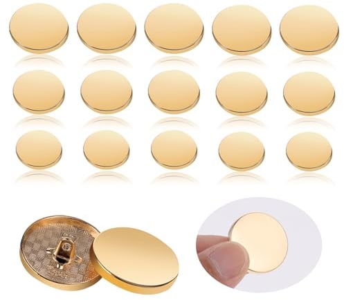 30 Stück Knöpfe Gold Metallknopf Flache Hohe Metallknöpfe Hemd Anzug Hose Taste Klage Mantel Knopf 15mm 20mm 25mm Goldene Jeansknöpfe Runde Nähen Taste Goldene Metall Blazer Knöpfe