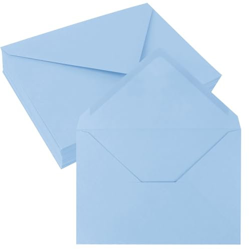 JAGERGREEN 50 Stück Briefumschläge B6 Blau, 137x194 mm 150 g/m² Umschläge Selbstklebend mit Nassklebung, Briefumschlag ohne Fenster, Kuvert für Grußkarten, Geburtstagskarten, Einladungen, Hochzeit