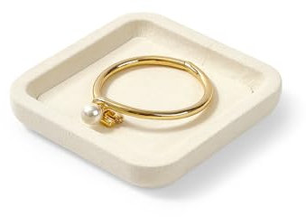 Papten Microfibers Small Jewellery Tray Stackable Jewellery Flat Tray Suitable for Drawers Tables to Storage Rings Earrings Bracelet(XS,Beige)