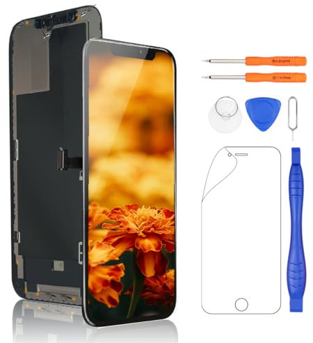 Yodoit für iPhone 12 Pro Max Display OLED 6.7 Bildschirm Ersatz FHD Touchscreen 3D Touch Digitizer Rahmen Montage und Reparaturkits (Modelle A2342, A2410, A2411, A2412)