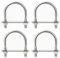 4 Piezas Pernos En Forma de U, U Bolt de Acero Inoxidable 304, Pernos En U de M6, Pernos En U Redondo, con Arandela y Tuerca, Para Fijación de Tuberías, M6 x 44 mm (Ancho Interior)