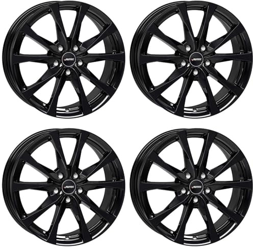4x AUTEC Felgen Alufelgen BRIXEN 7.0x17 ET51 5x100 Schwarz kompatibel mit VW Polo