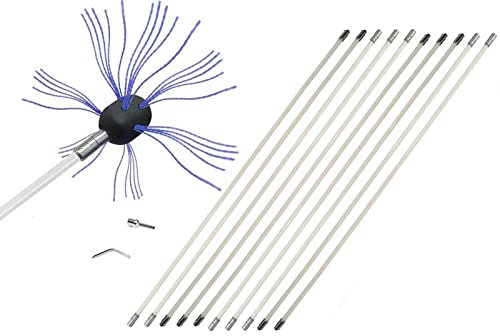 Kit For Spazzare Il Camino, Kit For Spazzare La Stufa A Pellet In Nylon Con Spazzola For Camino Da 10 Metri For La Pulizia Di Camini In Metallo O Mattoni(10 m)