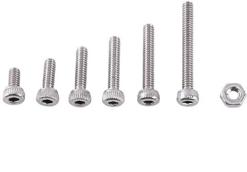 250 Stücke M2 Schrauben Set, Vollgewinde Schrauben M2, Senkkopfschrauben mit Sechskantmuttern Sortiment A2 Edelstahl 4mm Bis 16mm Lnge für Haushaltsgerten (C: Flachkopf)