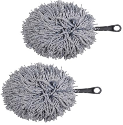 TINEASUR 2 Piezas Cepillo para Cera de Coche Plumero Interior del Coche Limpieza del Polvo del Coche Plumero para Autos Plumero de Coche para Limpiar el Interior Hilo de algodón Grey