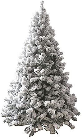 árbol de Navidad Artificial con Efecto Nieve de 3,0 m y 10 pies, árbol de Navidad nevado Grande para Exteriores, Abeto Blanco con bisagras, fácil Montaje para decoración navideña