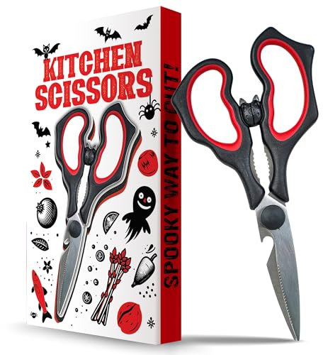 Spoofy BatKitchen Schere, Gothic-Küchenzubehör, Fledermaus-Schere, Halloween-Küchenzubehör, gruselige Küchendekoration, niedliche Fledermausschere und Horror-Geschenke – lustige gruselige Geschenke