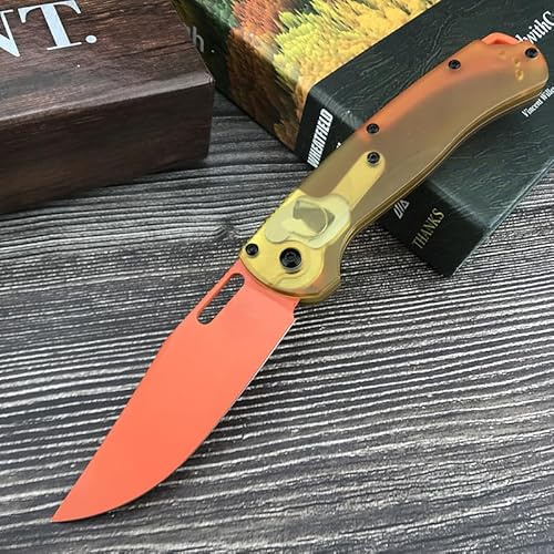 Amacigana Klappmesser BM 15535 CF/G10, Outdoor Campingmesser mit CPM-154 Klinge, Leichtgewicht (80g) für Bushcraft, EDC & Survival (PEI-Griff)