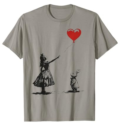 Alice im Wunderland mit Luftballon und Kaninchen Fantasie T-Shirt
