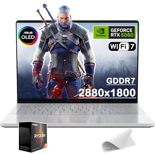 ASUS MUX ROG Zephyrus G14 14 OLED 3K 120Hz Gaming Laptop - AMD Ryzen 9 270 - GeForce RTX 5060-Window 11 Home-W/tappetino per mouse (Window 11 Home, 16 GB RAM | SSD PCIe da 1 TB)