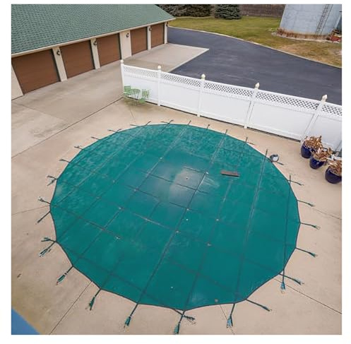 JYHHCYS bache Bulle Piscine Bâche D'hivernage Ronde Ultra-résistante pour Piscine, Protection D'hivernage pour Piscine avec Visserie pour Piscines Creusées(16.3ft/5m)
