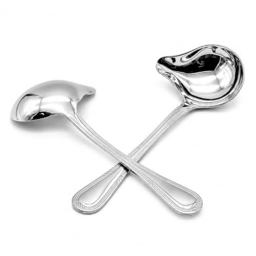 Stainless Steel Ladle Spoon, 2PCS Mini Ladle, Small Soup Ladle for Sauces and Stews, Mini Ladle for Serving, Durable Sauce Ladle, Kitchen Utensil for Soups,Stews and Sauces, Easy to Use Cooking Ladle