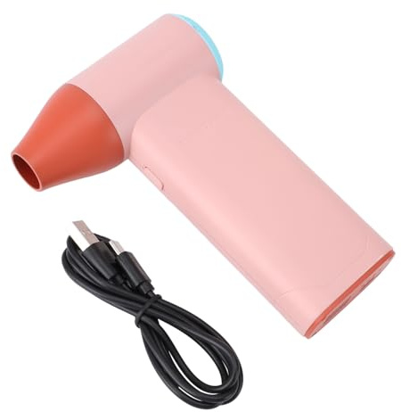 Elektrischer Luftstaubwedel, 130.000 U/min, Druckluft-Staubwedel, 3 Gänge, verstellbar, Jet-Trockengebläse für Computertastatur, Outdoor, Auto, Zuhause (Rosa)