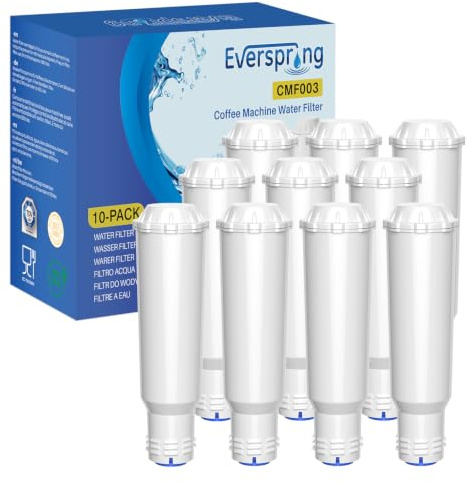 EVERSPRING Wasserfilter Ersatz für Krups F088, Melitta Pro Aqua, Nivona NIRF700 | Kompatibel mit AEG, Bosch, Siemens, Nivona Kaffeevollautomaten,10 Stück
