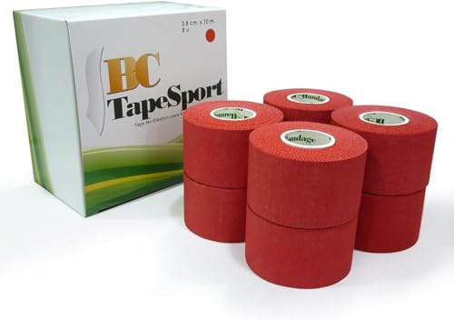BC Sport Tape Caja de 8 rollos 3,8 cm x 10 m (Rojo)
