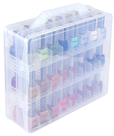 Kissbuty Universal Nail Polish Holder Organizer for 48 Bottles Adjustable Dividers Space Saver