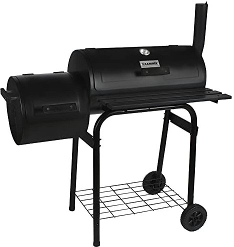 BBQ Grill Smoker Grillwagen Holzkohlegrill Barbecue Räucherofen Gartengrill 5165