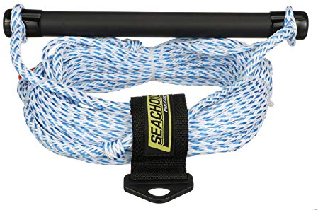 SEACHOICE 86727 Wasserskiseil, 2,5 m lang, 30,5 cm Griff mit Schaumstoffgriff, Blau/Weiß, Einheitsgröße