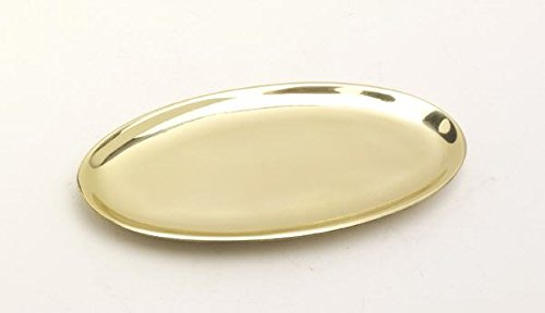 Kerzenteller oval 12 x 6 cm Messing Gold poliert für Ovalkerzen, Ellipsen, Hochzeitskerzen, Taufkerzen