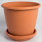 Pot de fleurs Nevada avec soucoupe assortie en différentes couleurs et tailles, couleur : terre cuite, diamètre : 12 cm