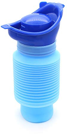 Yuhtech Notfall-Urinal, tragbare Wiederverwendbare schrumpfbare, tragbare Camping-Toilette, Urin-Flaschentasche, Reisetopf Urintrichter für Unisex-Männer, Frauen, Kinder