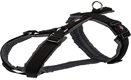 TRIXIE Trekking Geschirr New Premium XL 80-97cm / 25mm schwarz/Graphit Hund