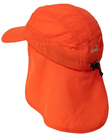 iQ-UV Schutz Kappe mit Nackenschutz für Herren Orange 60-66cm – Sonnenschutz Kappe mit UPF 50+ Schutz – Tüv geprüft – Atmungsaktive Cap mit Nackenschutz für Herren – Mütze mit Schutz für Nacken
