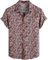 VATPAVE Herren Hawaii Hemd Männer Kurzarm Sommer Freizeithemd Casual Strand Blumen Hawaiihemd X-Large Rosa