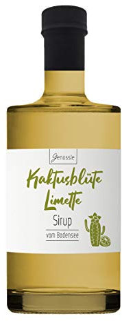 Kaktusblüte-Limette-Sirup 700ml - Genüssle Katkusfeigen Sirup vom Bodensee - Kaktusfeigenblütensirup aus rein natürlichen Zutaten und ohne Zusatzstoffe