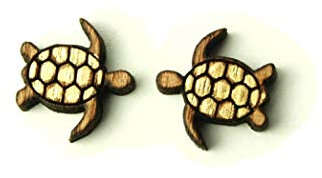 Ohrstecker Holz Schildkröte Meer Wasser Strand Ohrringe gold Stecker Juvelato