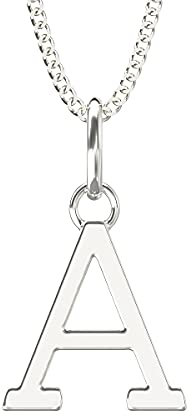 Aeon Jewellery Alphabet Initial Necklace - A | 925 Sterling Silver | Adjustable 16-18 Inch Silver Necklace | Polishing Cloth Included