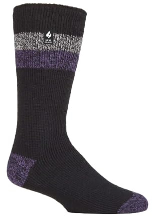 HEAT HOLDERS - Herren Winter Extra Warm Thermosocken für Geschenk | Innenfleece Socken (DE/NL/SE/PL, Numerisch, 39, 45, Regular, Regular, Schwarz/Lila (Berlin))