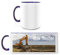 Manutextur Tasse mit Namen - personalisiert - Motiv Bagger 01 - viele Farben & Motive - weiß/dunkelblau - Größe - persönliches Geschenk mit Wunsch-Motiv und Wunsch-Name