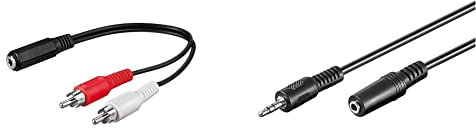 Goobay Cavo di estensione per cuffie e audio AUX; a 3 pin; jack da 3,5 mm 3,5 mm maschio a 3; 5 metri; compatibile con televisore, amplificatore, cuffie