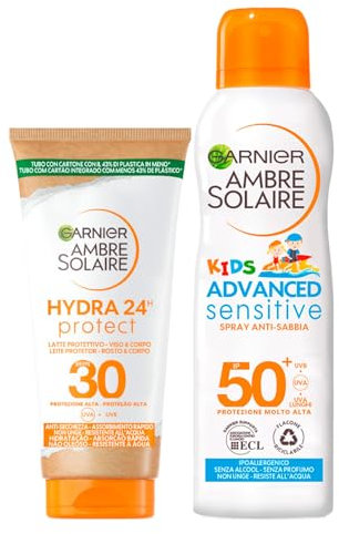 Garnier Ambre Solaire Kids Advanced Sensitive SPF 50+ Anti-Sand und Hydra Spray 24h Protect LSF 30