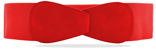 Van Der Rich ® - Obi Gürtel Elastisch Dehnbar Breite 7 cm - Damen (Rot, One Size)