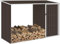 KOIECETA Garten Brennholzlager Kaminholzunterstand Brennholzregal Unterstand Gerätehaus Gartenhaus Schuppen 245x98x159cm Verzinkter Stahl (Braun)