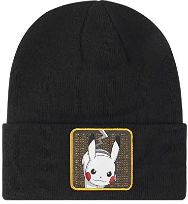 Capslab Pokemon Herrenmütze (Pikachu Schwarz Weiß), Pikachu Schwarz Weiß
