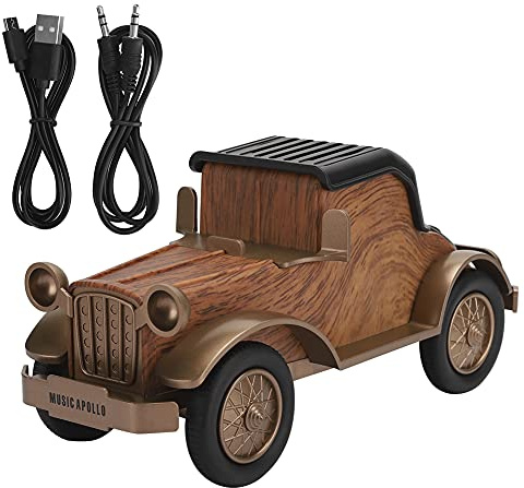 Akozon Haut-Parleur sans Fil en Forme de Voiture Vintage, WISENOVO Vintage Bluetooth Haut-Parleur Soundbox Home Audio Equipment boîte Son équipement Portable Multifonction 1500 mA Mains Libres décoré