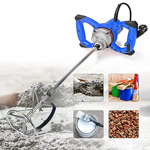 Electric Mixing Paddle 2600W Handheld Stirring Tool for Mixing Plaster/Paint/Mortar/Glue/Adhesive/Concrete, 120mm Diameter Stirrer, Paddle Mixer Drill, Adjustable 6 Speed