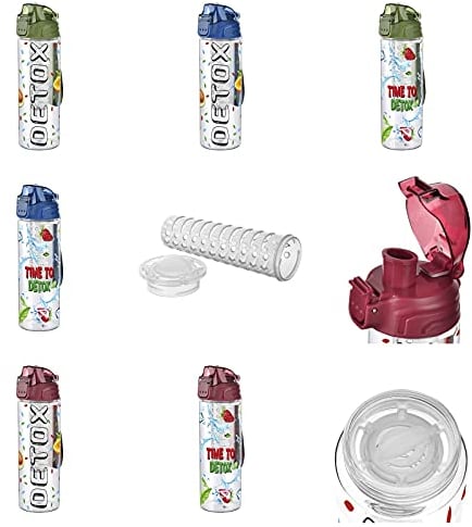 Generisch Trinkflasche Obsteinsatz Infuser Trinkflasche Detox Wasserflasche Infuser Bottle (Detox-Blau)