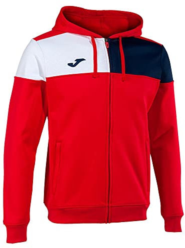 Joma Giacca con cappuccio uomo Crew V rosso blu navy bianco