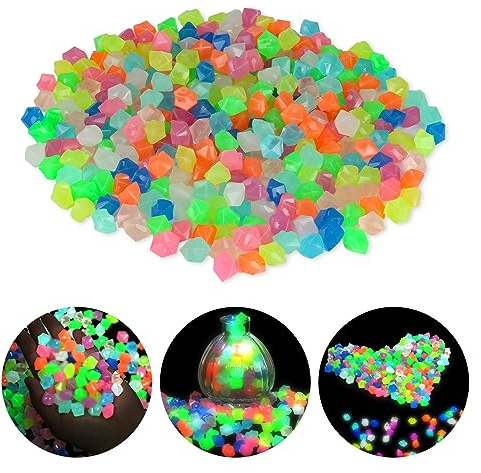 Lot de 300 pierres lumineuses pour enfants, pierres de galets lumineuses pour jardin, décoration de jardin, diamants multicolores, pierres précieuses pour chambre d'enfant, décoration d'aquarium,