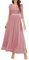 WedTrend Women's Bridesmaid Dress 3/4 Sleeve Prom Dresses Sweetheart Neck Evening Gowns Floor Length Formal Dress for Wedding Guest WT0312BlushM
